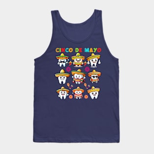 Cinco De Mayo Dental Tooth Sombrero Mexican Fiesta Hygienist Tank Top